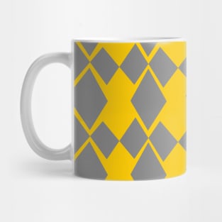 Geometric Diamonds Design (Yellow and Grey) Mug